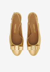 Ferragamo Vetty 55 Laminated Leather Slingback Pumps Gold 01L414 VETTY 55 1 790860 GOLD LUX FONDO BEIGE IN TINTA