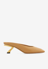 Ferragamo Safi 55 S-shaped Heel Mules Camel 01L811 SAFI 55 793518 SOFT CAMEL