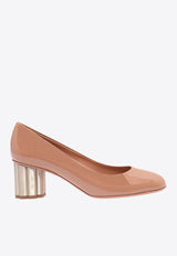 Salvatore Ferragamo Lucca 55 Patent Leather Pumps Blush 01M686 LUCCA 55 672735 NEW BLUSH