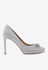 Salvatore Ferragamo Osimo 105 Glitter Pumps Silver 01P679 OSIMOGLIT 709493 ARGENTO