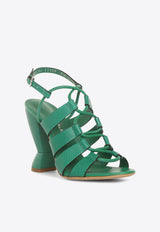 Salvatore Ferragamo Sirmio 105 Lizard Embossed Leather Sandals Green 01P883 SIRMIO X5P 710872 EMERALD