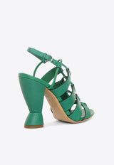 Salvatore Ferragamo Sirmio 105 Lizard Embossed Leather Sandals Green 01P883 SIRMIO X5P 710872 EMERALD