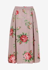 Floral Print Midi Skirt