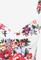 Floral Print Corset Cropped Top