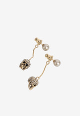 Pave Skull Drop Earrings