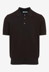 Ribbed Knit Polo T-shirt