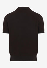 Ribbed Knit Polo T-shirt