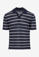 Striped Short-Sleeved Polo T-shirt