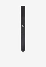 Skull-Print Silk Tie