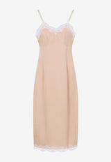 Lace-Trim Midi Dress