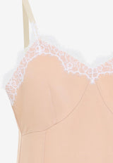 Lace-Trim Midi Dress