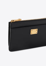 Logo-Plaque Zipped Cardholder