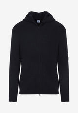 Signature Lens Ribbed Knit Cardigan with Hood