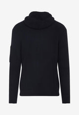 Signature Lens Ribbed Knit Cardigan with Hood