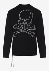 Foamy Skull Print Long-Sleeved T-shirt