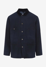 Corduroy-Collar Overshirt