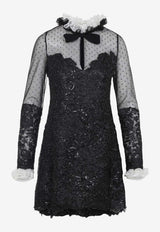 Sequin-Embellished Mini Dress