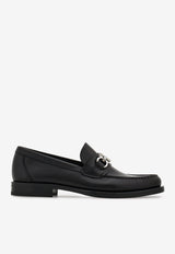 Ferragamo Fort Gancini Leather Loafers 021606 FORT 778767 NERO