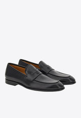 Ferragamo Funes Leather Penny Loafers Black 021668 FUNES 762627 BLUE GRAPHITE