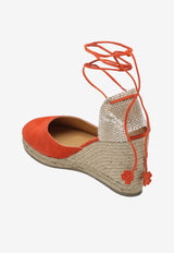Castañer Carina 90 Suede Wedge Espadrilles Orange 021740SU/Q_CASTA-912