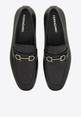 Ferragamo Balty Gancini Plaque Leather Loafers Black 029268 BALTY 778978 BLACK