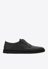 Ferragamo Alfie Leather Slip-On Sneakers Black 02A000 ALFIE 787042 NERO