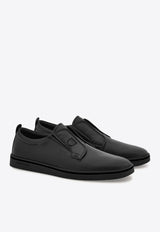 Ferragamo Alfie Leather Slip-On Sneakers Black 02A000 ALFIE 787042 NERO