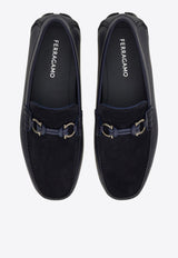 Ferragamo Almeria Leather and Suede Loafers Navy 02A010 ALMERIA 784290 NAVY