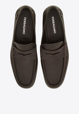 Ferragamo Athen Gancini Leather Penny Loafers Dark Brown 02A013 ATHEN 784273 T MORO