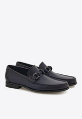 Ferragamo Alain Gancini Calf Leather Loafers Navy 02A040 ALAIN 786869 NAVY