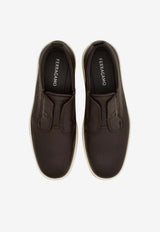 Ferragamo Alfie Hammered Leather Sneakers Dark Brown 02A463 ALFIE 1 789153 T MORO 23