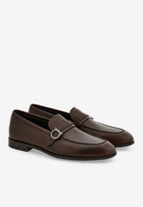 Ferragamo Terence Calf Leather Gancini Loafers Brown 02A632 TERENCE 789478 MIDBROWN/T MORO