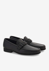 Ferragamo Caspian Woven Strap Leather Loafers Black 02A778 CASPIAN WOV 794227 NERO