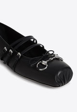 Horsebit Leather Ballet Flats