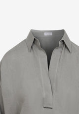 V-neck Long-Sleeved Blouse