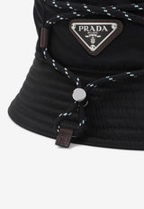 Triangle Logo Drawstring Bucket Hat