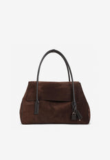 Large Eclipse Suede Shoulder Bag