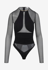 Cut-Out Transparent Bodysuit