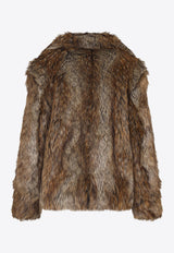Open-Front Faux Fur Coat