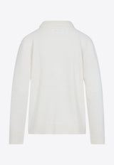 Integrated Knit Scarf Wool Cardigan