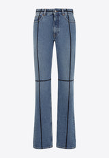 Straight-Leg Jeans with Straps Embellishments