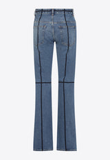 Straight-Leg Jeans with Straps Embellishments