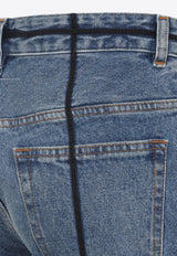 Straight-Leg Jeans with Straps Embellishments