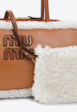Beau Shearling-Trimmed Shoulder Bag