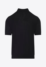Knit Polo T-shirt with Embroidered-Logo