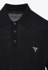 Knit Polo T-shirt with Embroidered-Logo