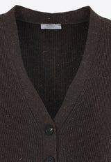 Lurex Sleeveless Cropped Cardigan