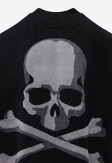 Velour Long-Sleeved Skull T-shirt