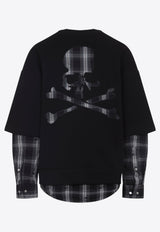 Layered Sweatshirt with Check-Pattern