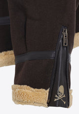 Embroidered-Skull Muton Jacket